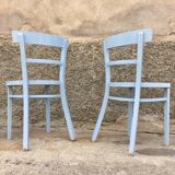 Paire de chaises en bois troquet