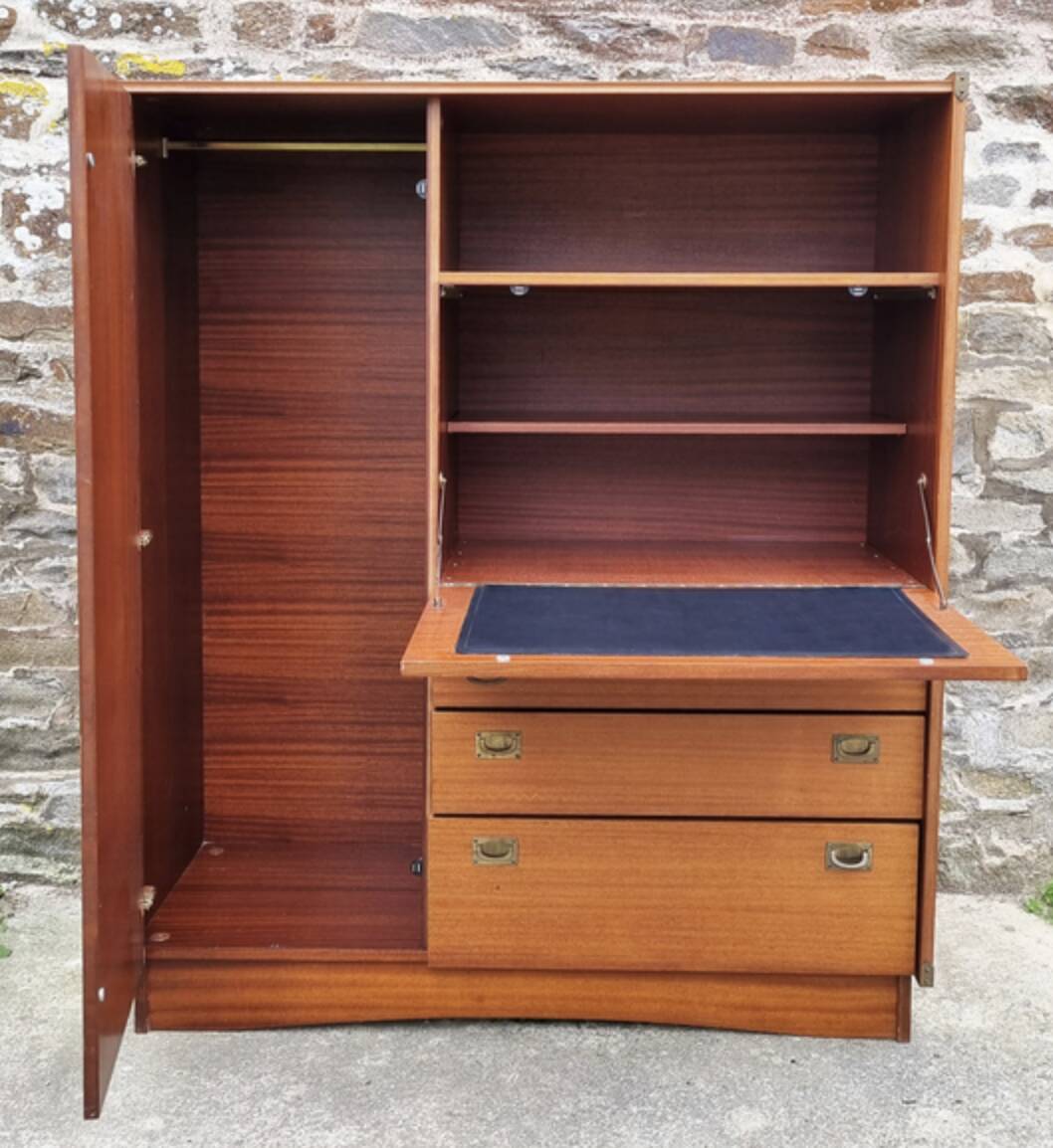 Secretary wardrobe Maison Gautier teak – multifunctional vintage furniture from the 60s