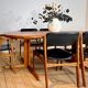 Table à manger ronde extensible en teck, années 1960