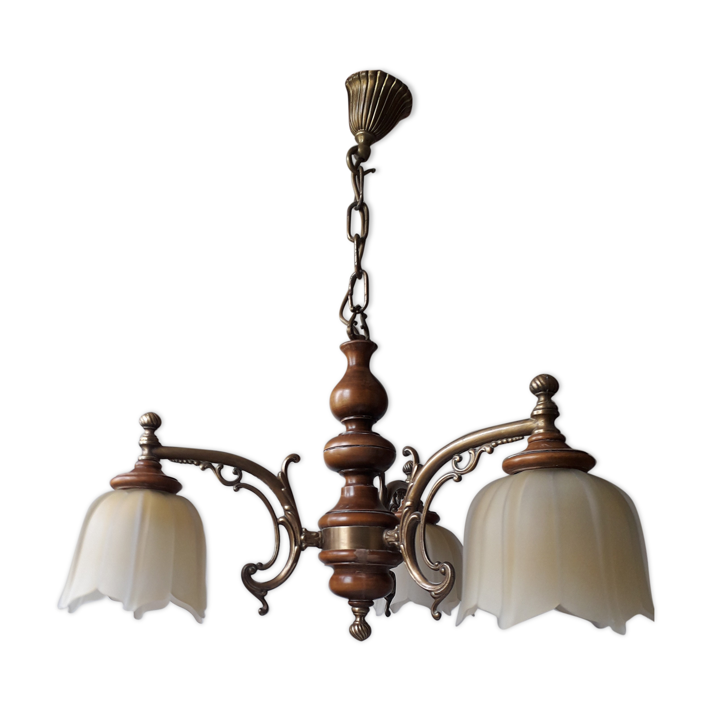 Vintage 3-spoke chandelier