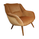 Armchair sculptural vintage 50s copper and restored