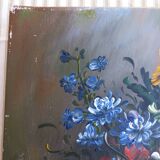 Nature morte- Composition florale -Huile sur toile signée