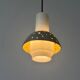 Metal and blue glass ceiling light by Ernest Igl for Hillebrand, 1950s, Germany