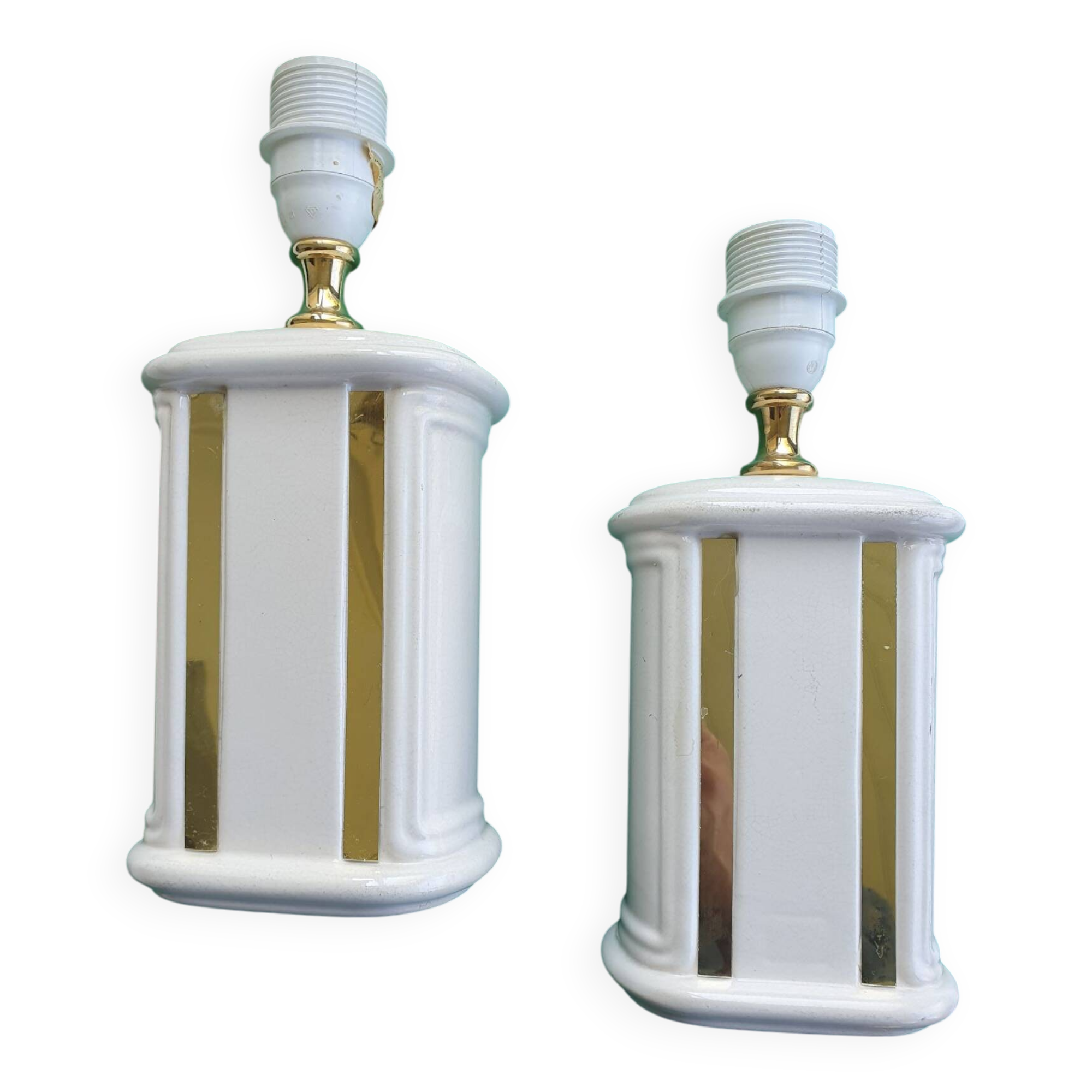 Pair of vintage ceramic wall sconces