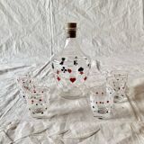 Vintage card game liquor service