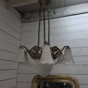 1930s Art Deco bronze chandelier