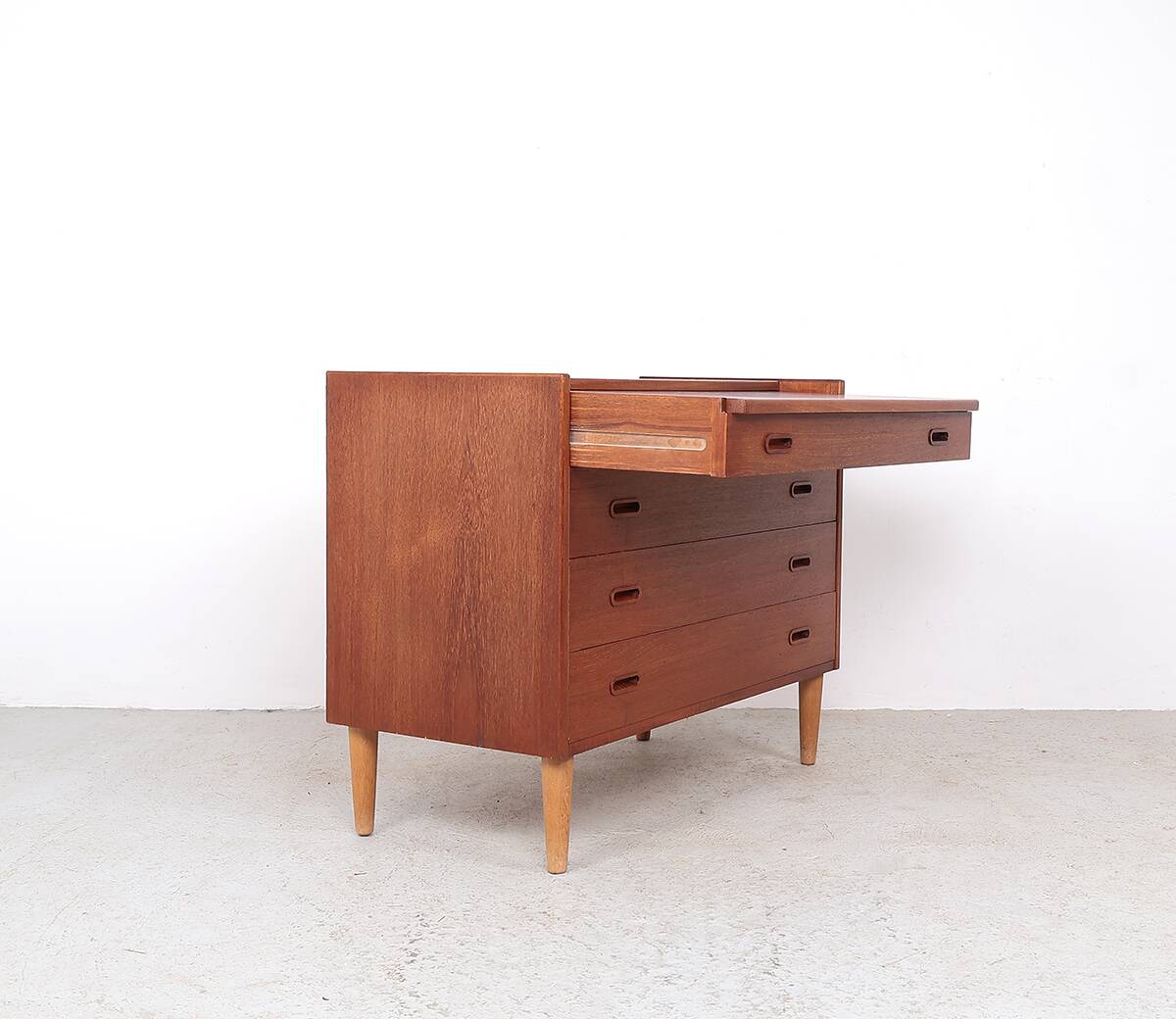 Danish design teak chest of drawers with dressing table, 1960s