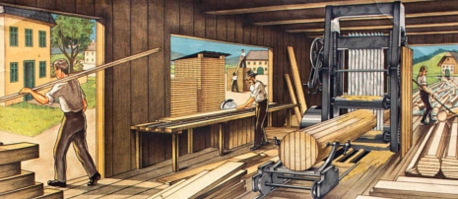 Poster "Wood Store" Educational Grid 1912