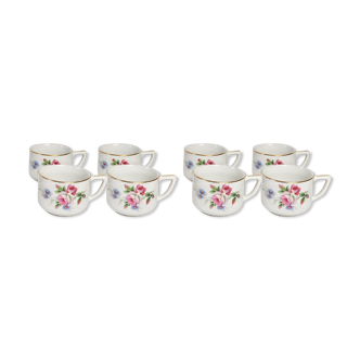 Lot de 8 tasses Fleuries