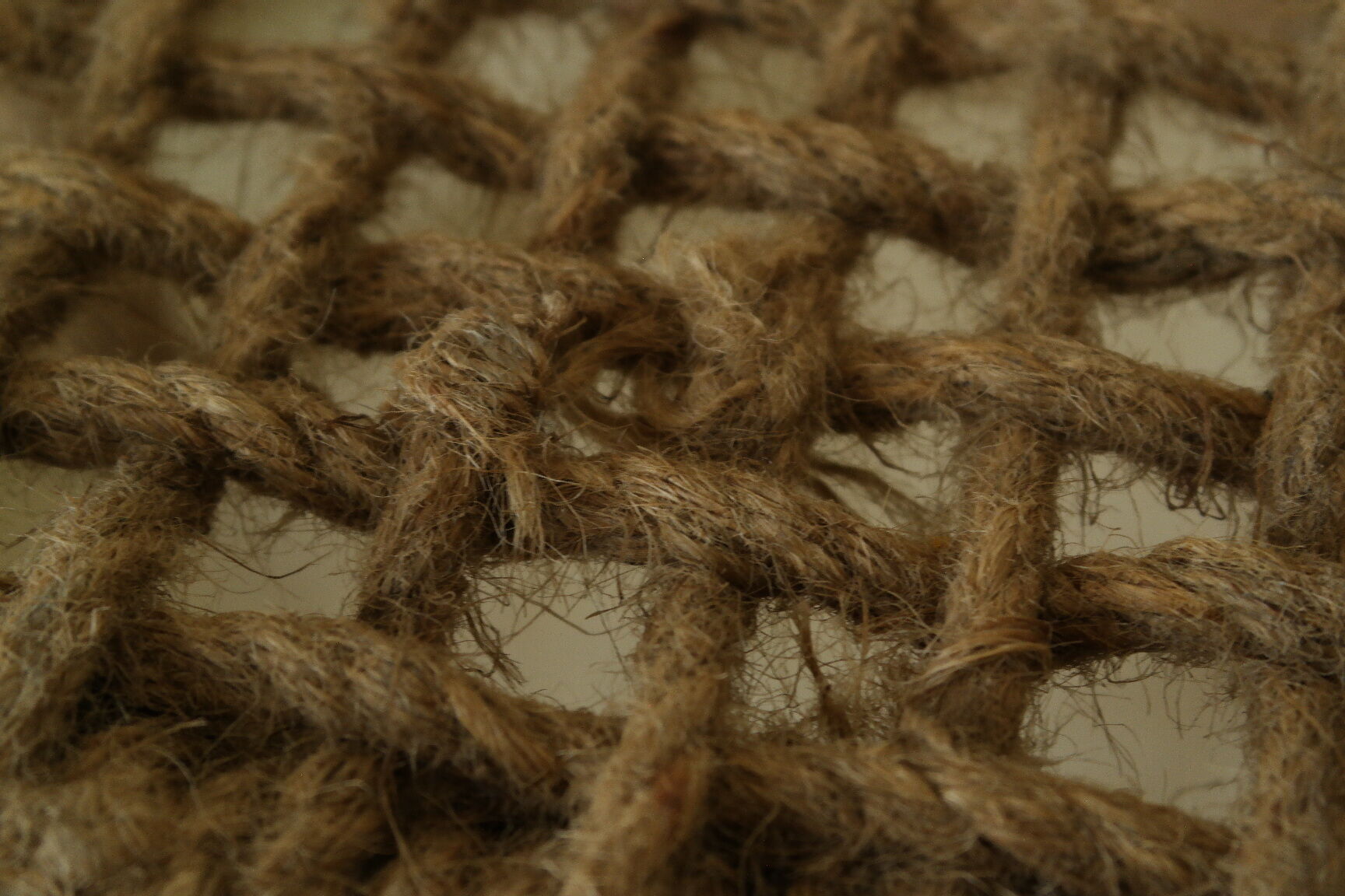 Vintage handcrafted bamboo and rope stool