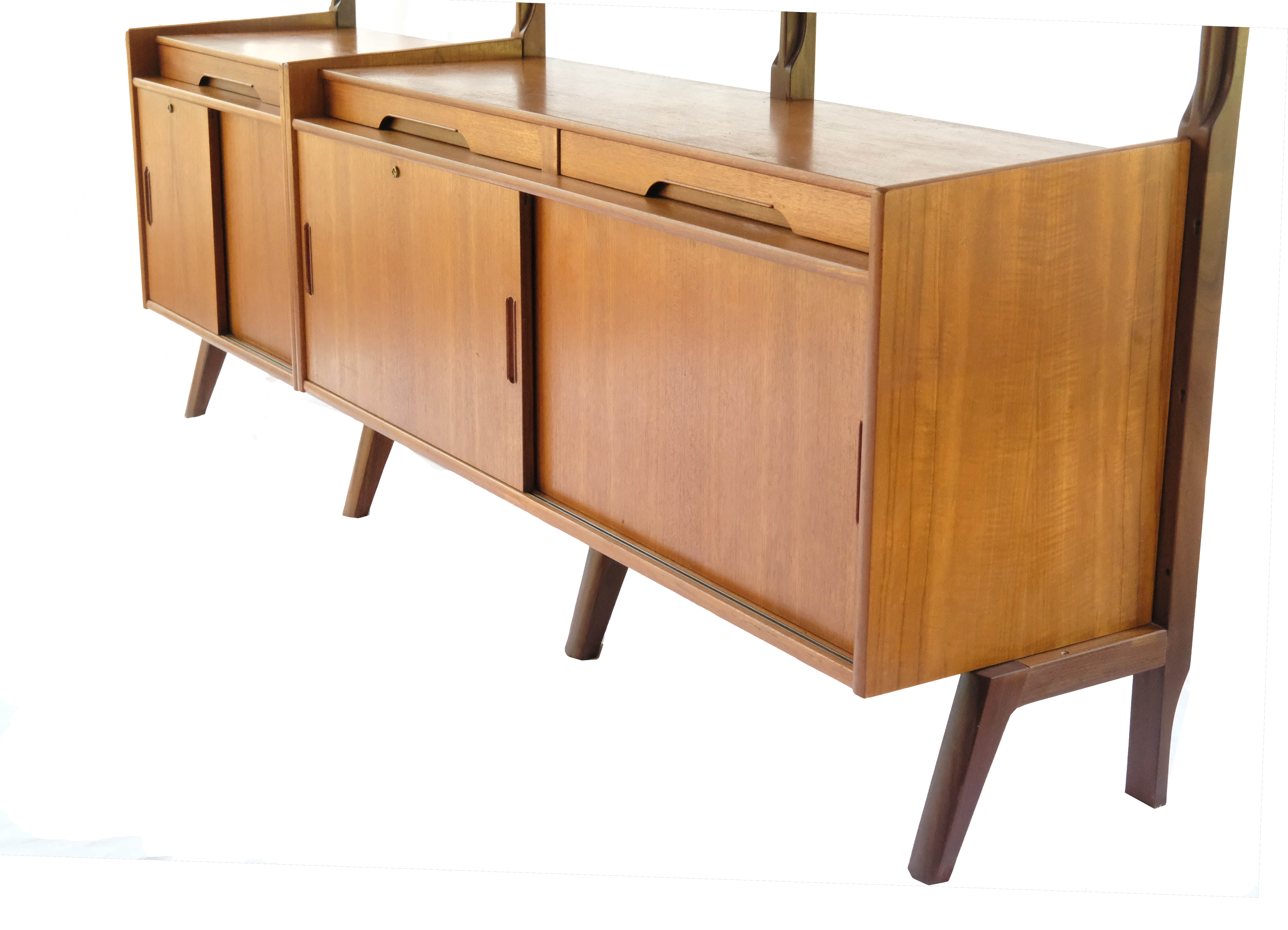 Wall unit, 3 Modules, System 'Libra' by Karl Edvard Korseth for Aandal Mobler, Norway 1960's