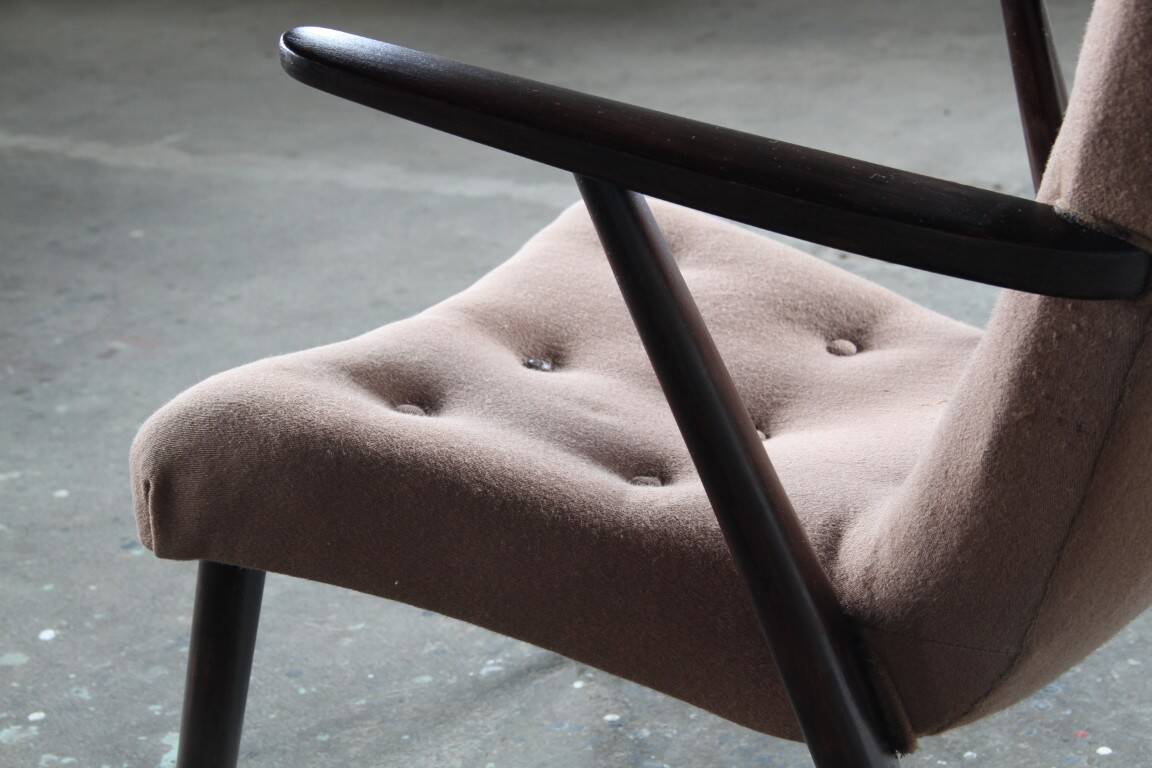 Vintage mid-century lounge chair Danish style of Arctander or Henry Schubell