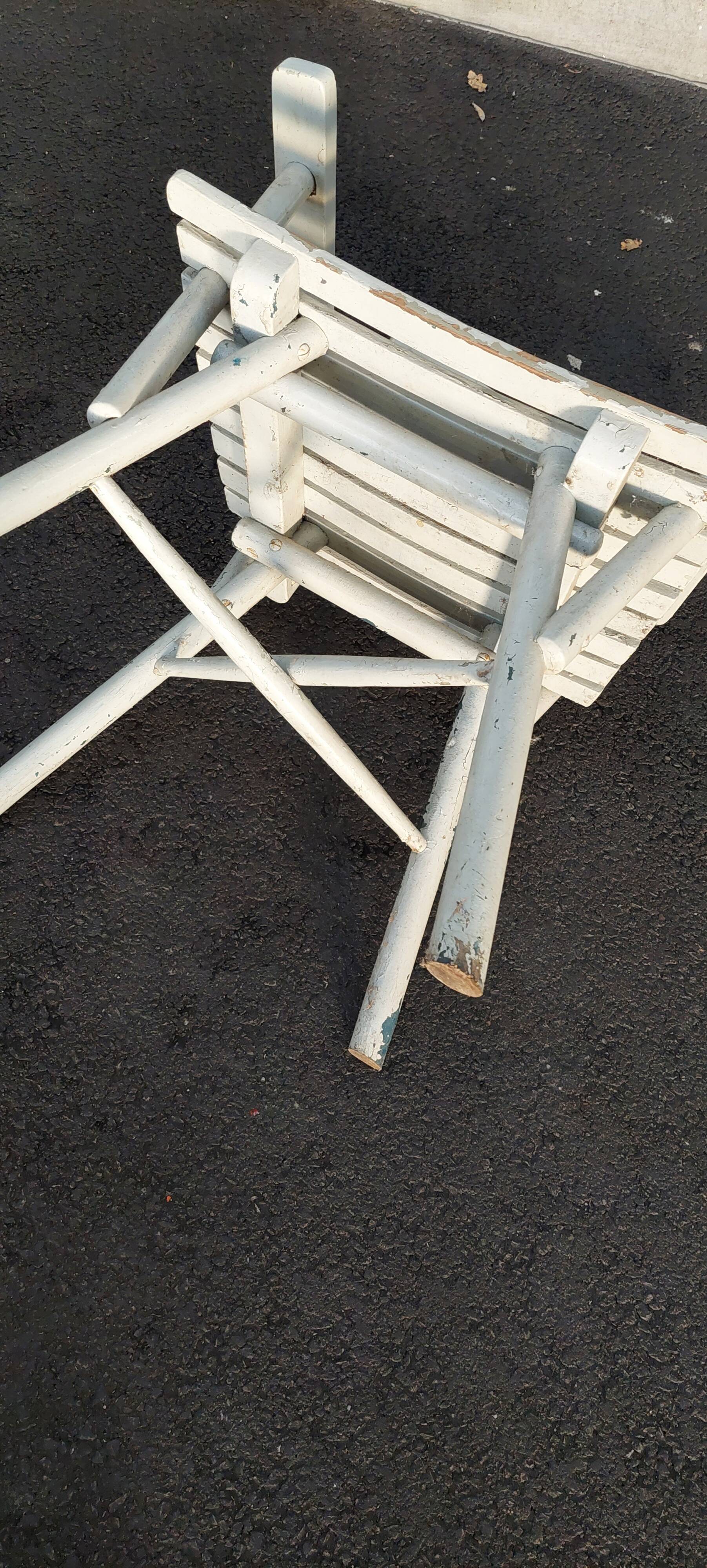 1960s whitewashed wood conservatory armchair