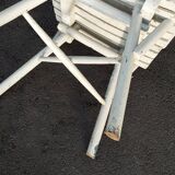 1960s whitewashed wood conservatory armchair