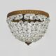 Old crown ceiling light with 3 lights, half basket with glass pendants. 60
