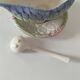 Faianças Germano Portugal floral slip sauceboat with spoon