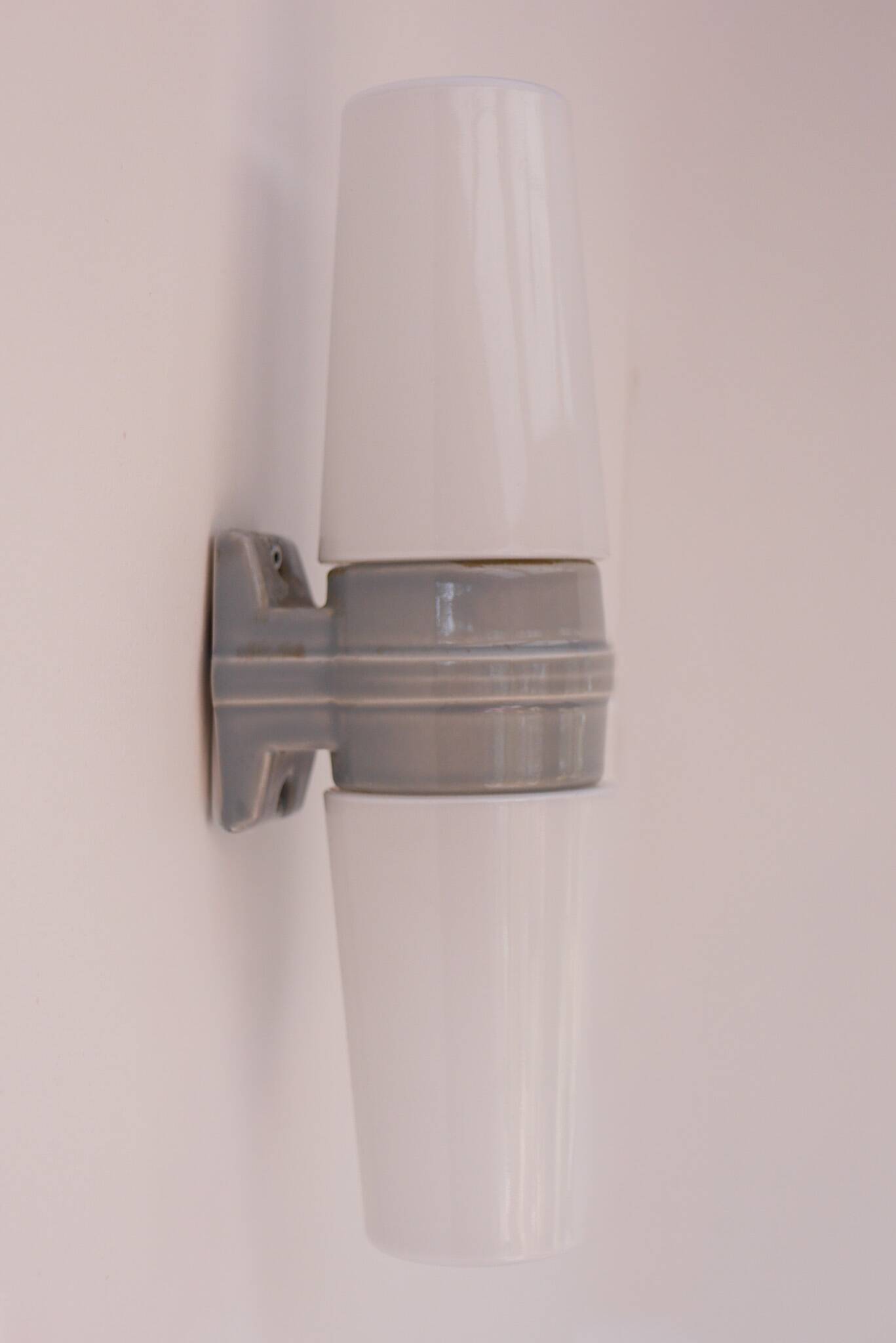 Large Mid-Century Modern Pale Grey Bathroom Sconce by Sigvard Bernadotte