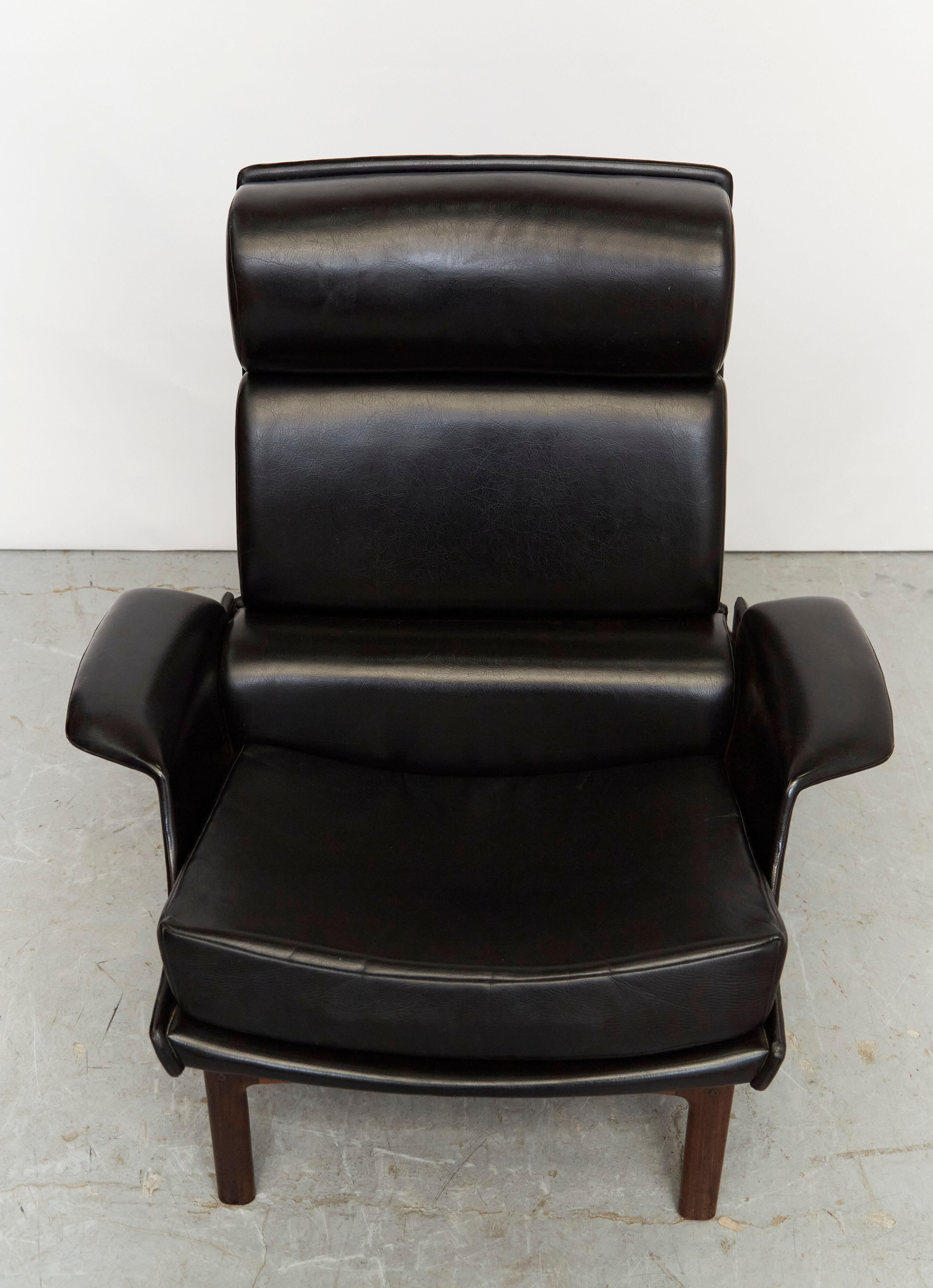 Ib kofod larsen lounge chair & ottoman "Adam" for Mogens kold
