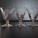 5 Verres ancien soufflés et ciselés