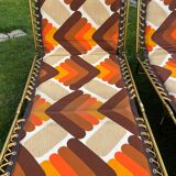 Pair of vintage Lafuma sun loungers in perfect condition