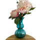 Vase bleu turquoise en verre poli