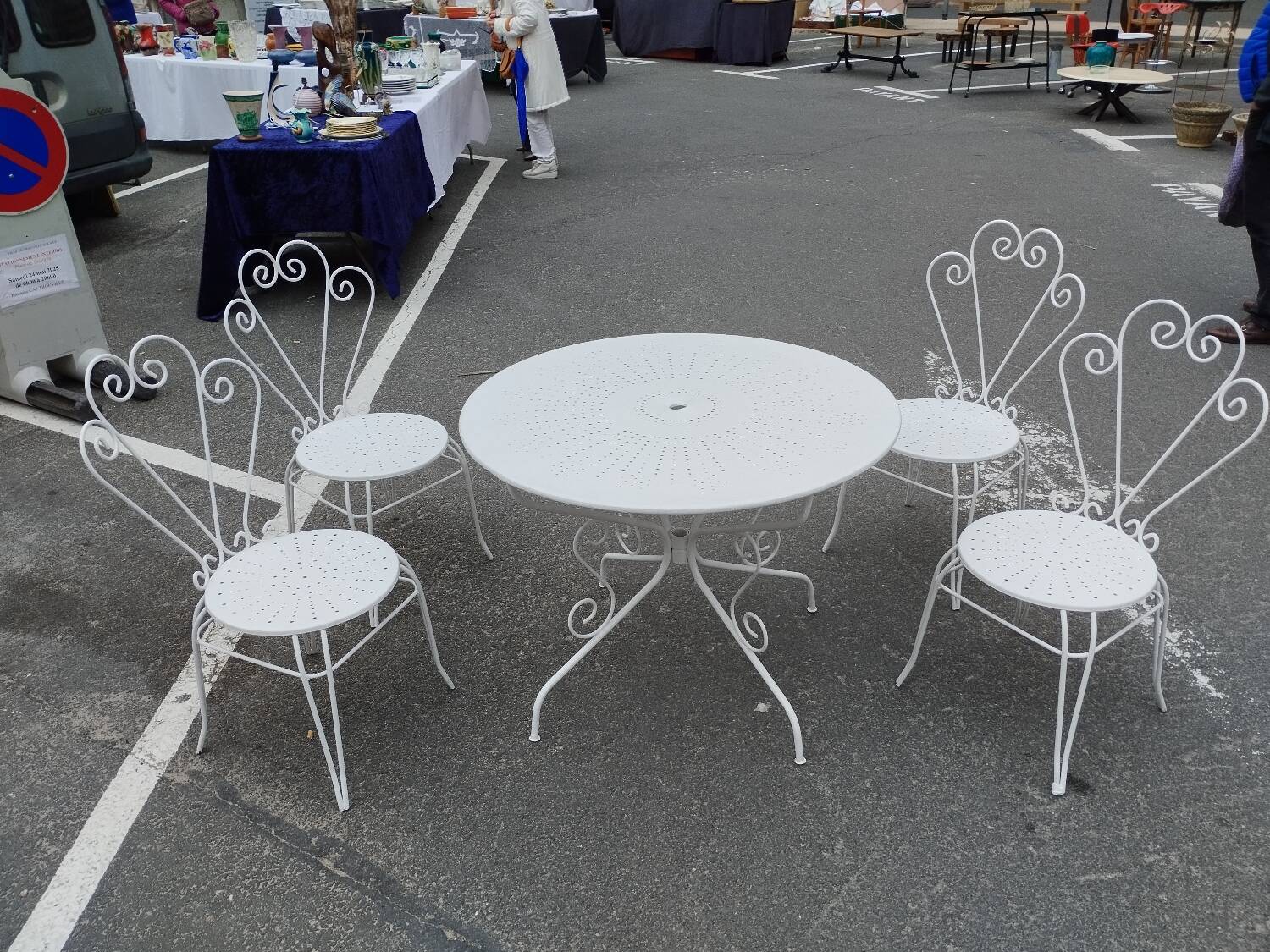 Antique garden furniture in vintage iron