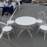 Antique garden furniture in vintage iron
