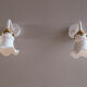 2 wall sconces in tulip glass painted white