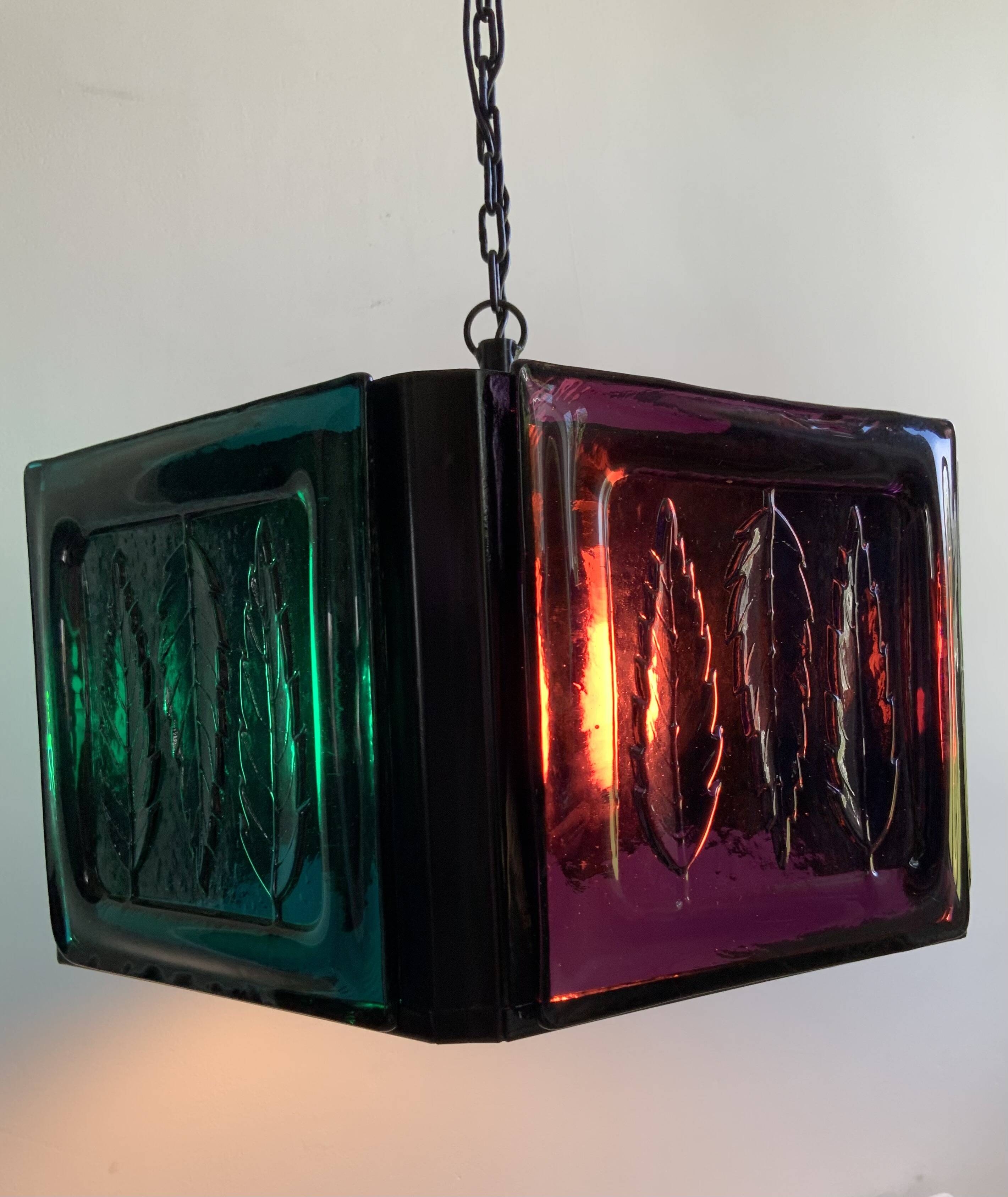 Mid Century Modern Erik Hoglund Ceiling Lamp Glass Kosta Boda 1970s