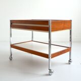 Scandinavian serving trolley / Trolley on wheels with drawer 1960s