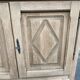 Buffet armoire with 4 doors, diamond point, stripped in light oak from the 1970s.