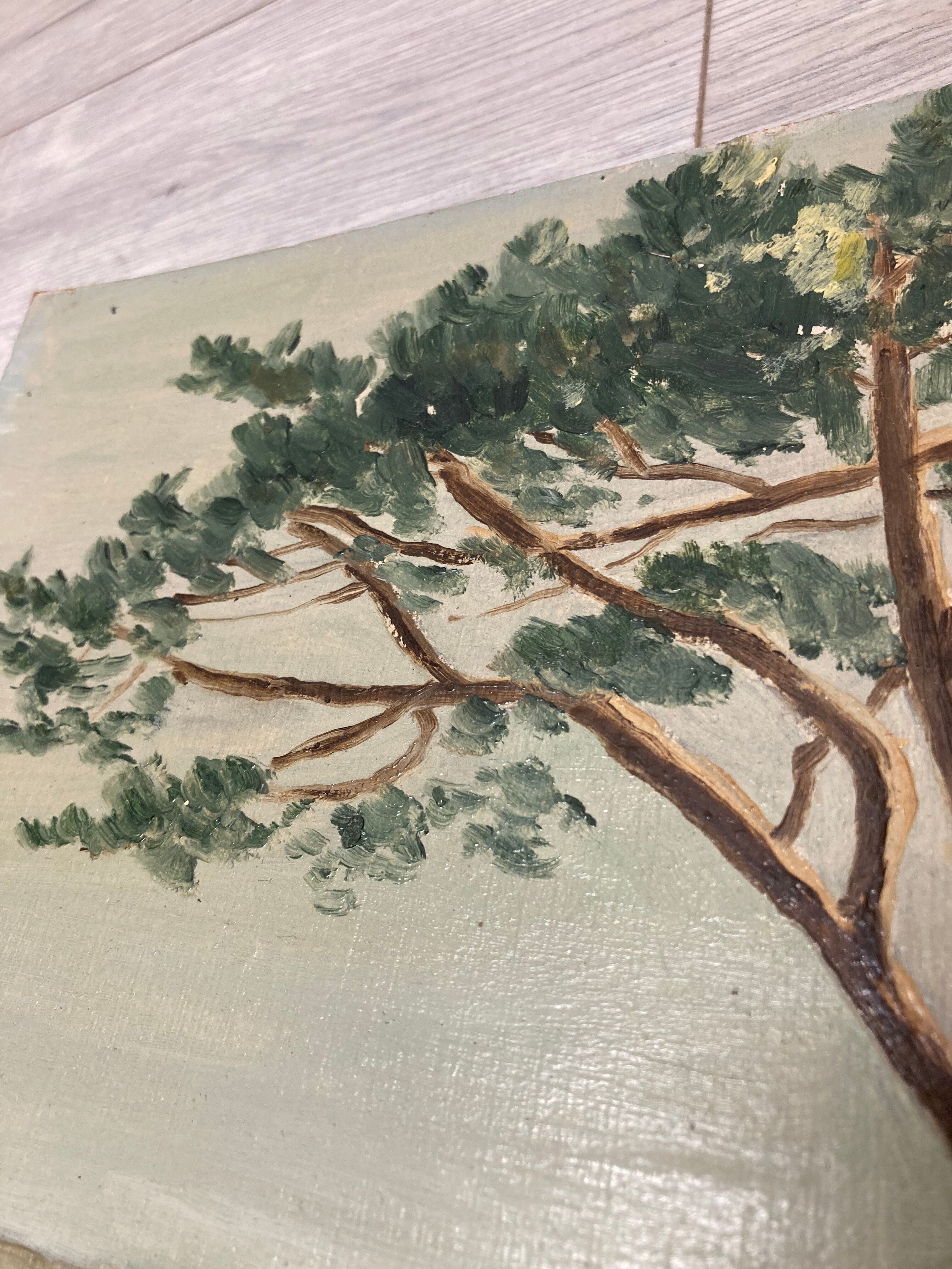 Oil on vintage cardboard