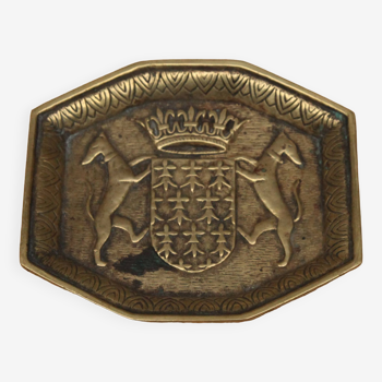 Bronze empty pocket decorated with a coat of arms