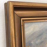 Vintage Original Cottage Oil Painting: Framed Countryside Art