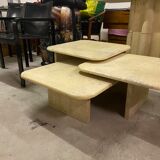 Tables basses gigognes Artelano travertin années 70