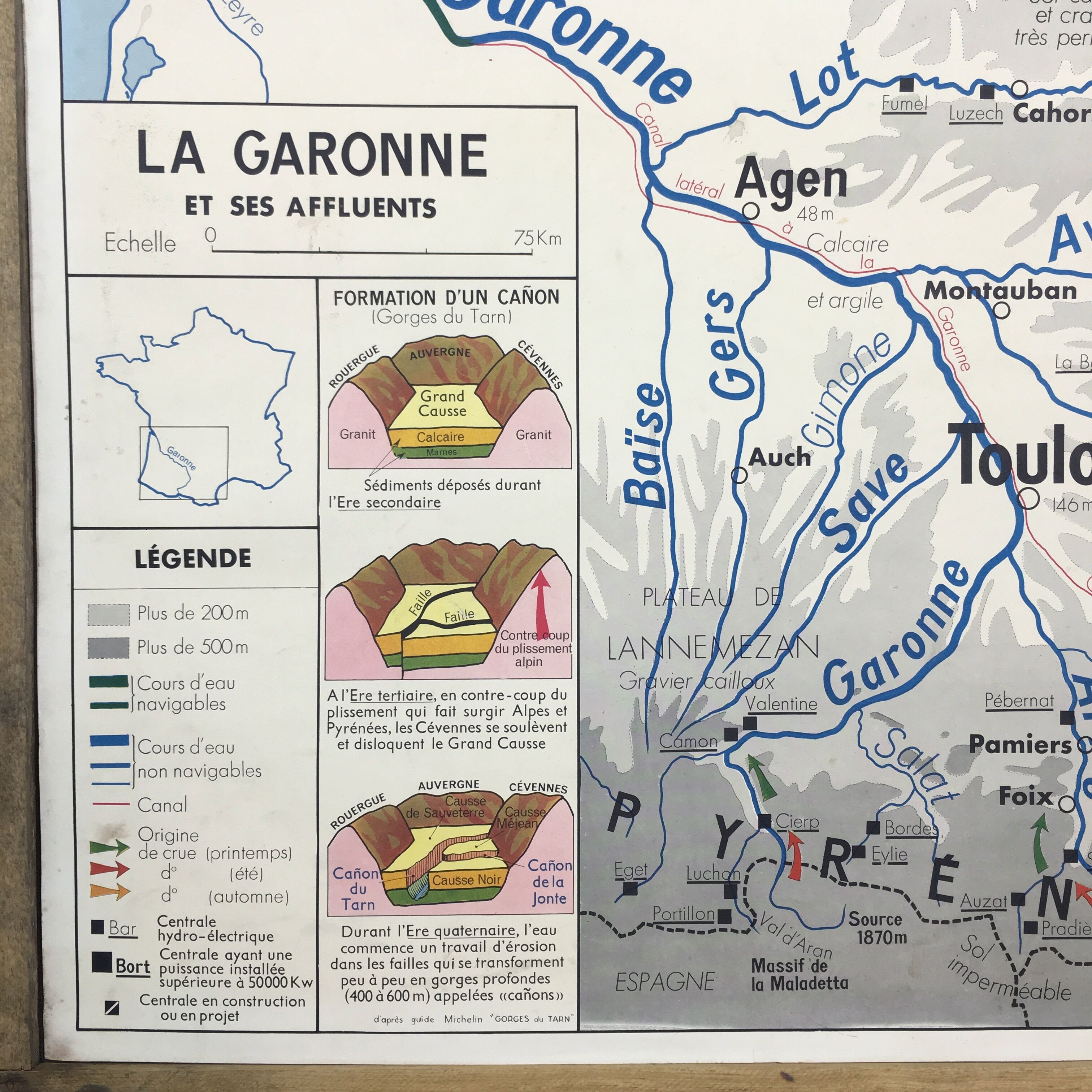 The loire geographical solar poster double sided