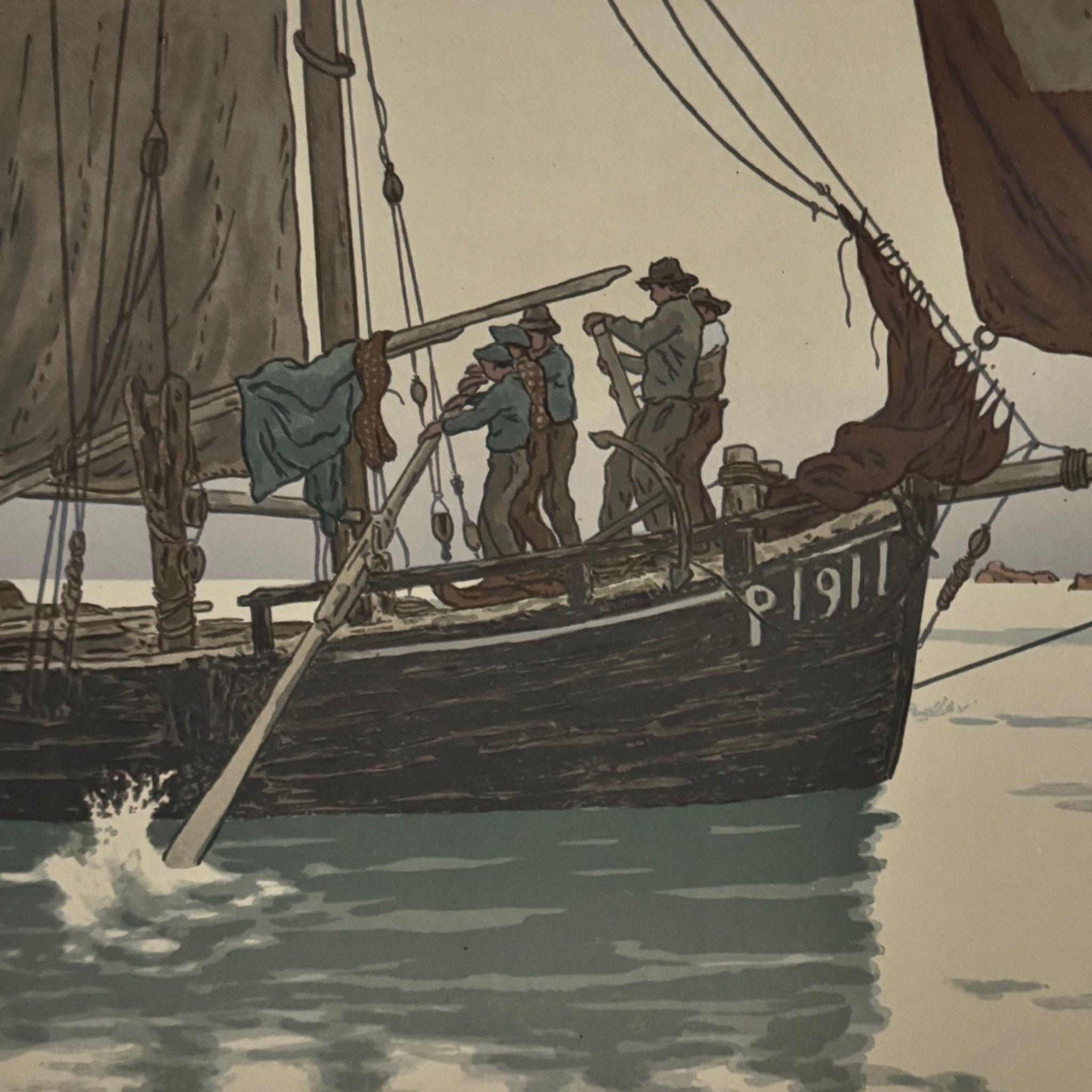 Lithograph by Henri Rivière The Enchantment of the Hours - The Calm Sea