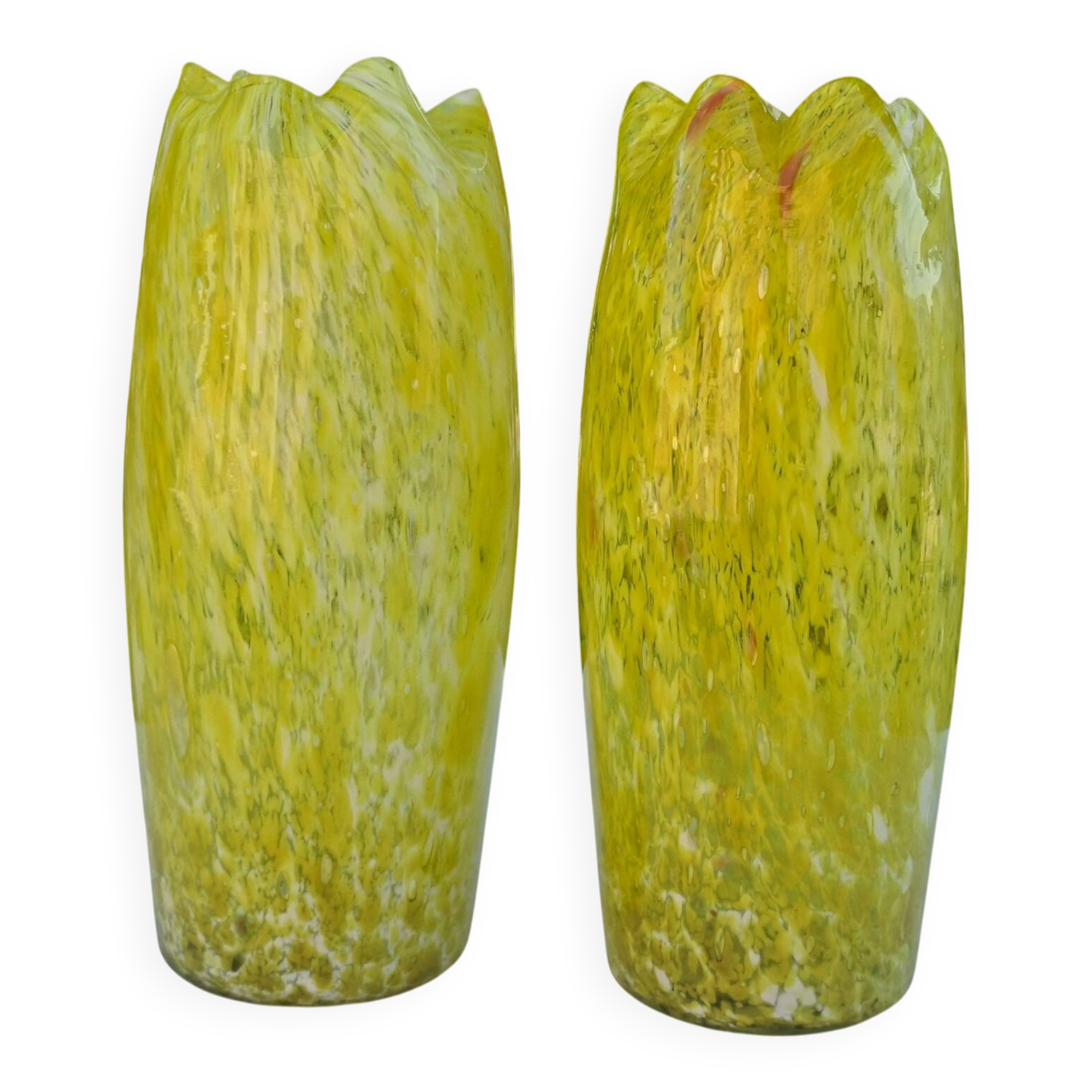 Pair of blown glass vases Clichy Legras