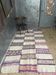 Natural white wool fluffy rug with colourful stripes, Romanian handwoven carpet