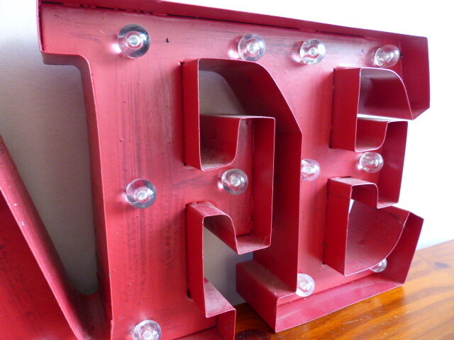 Letters bright vintage cafe red metal