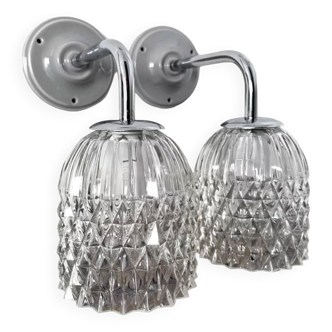 Pair of vintage chrome wall lights