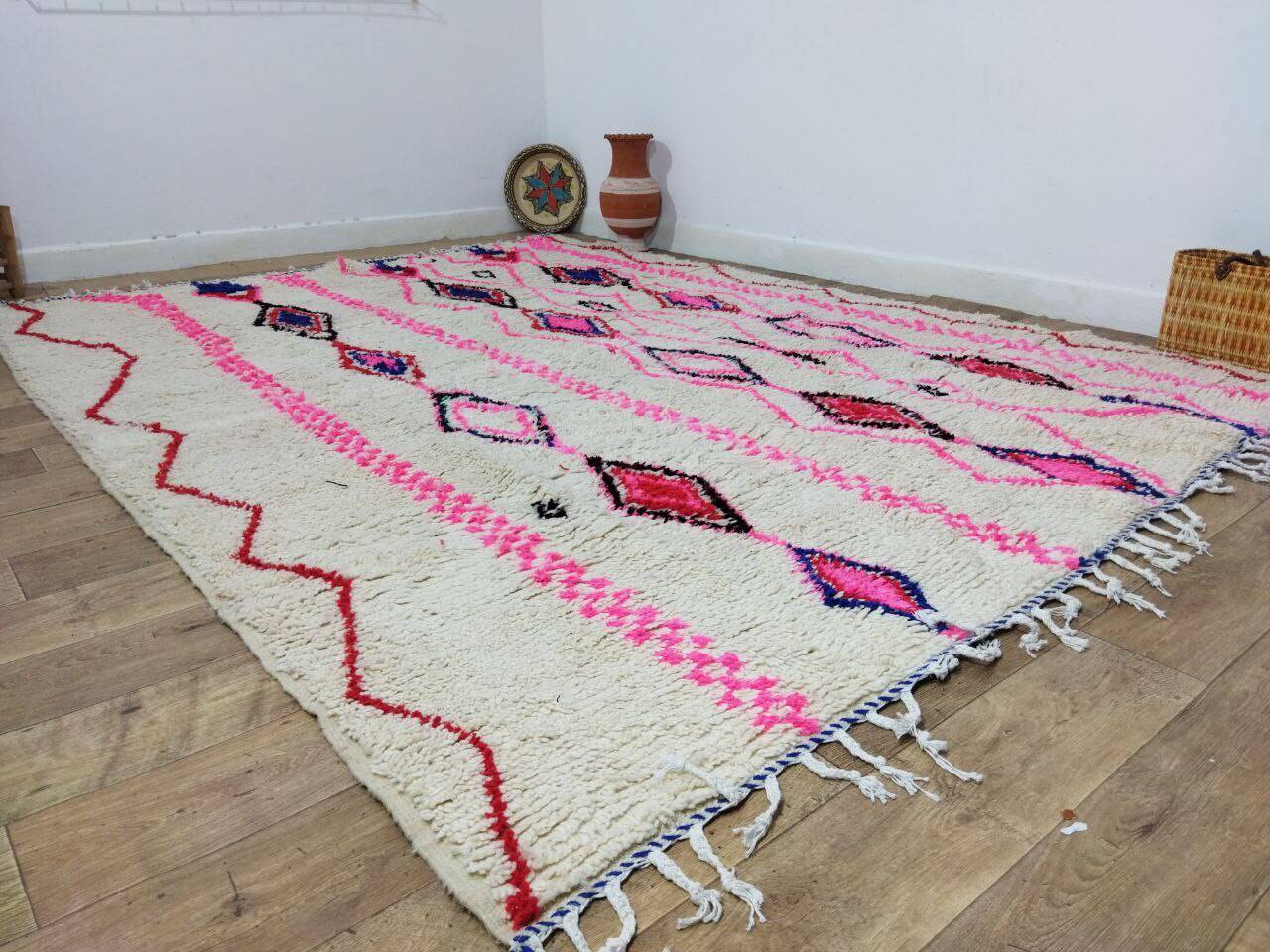 Handmade wool Berber rug 310 x 240 cm
