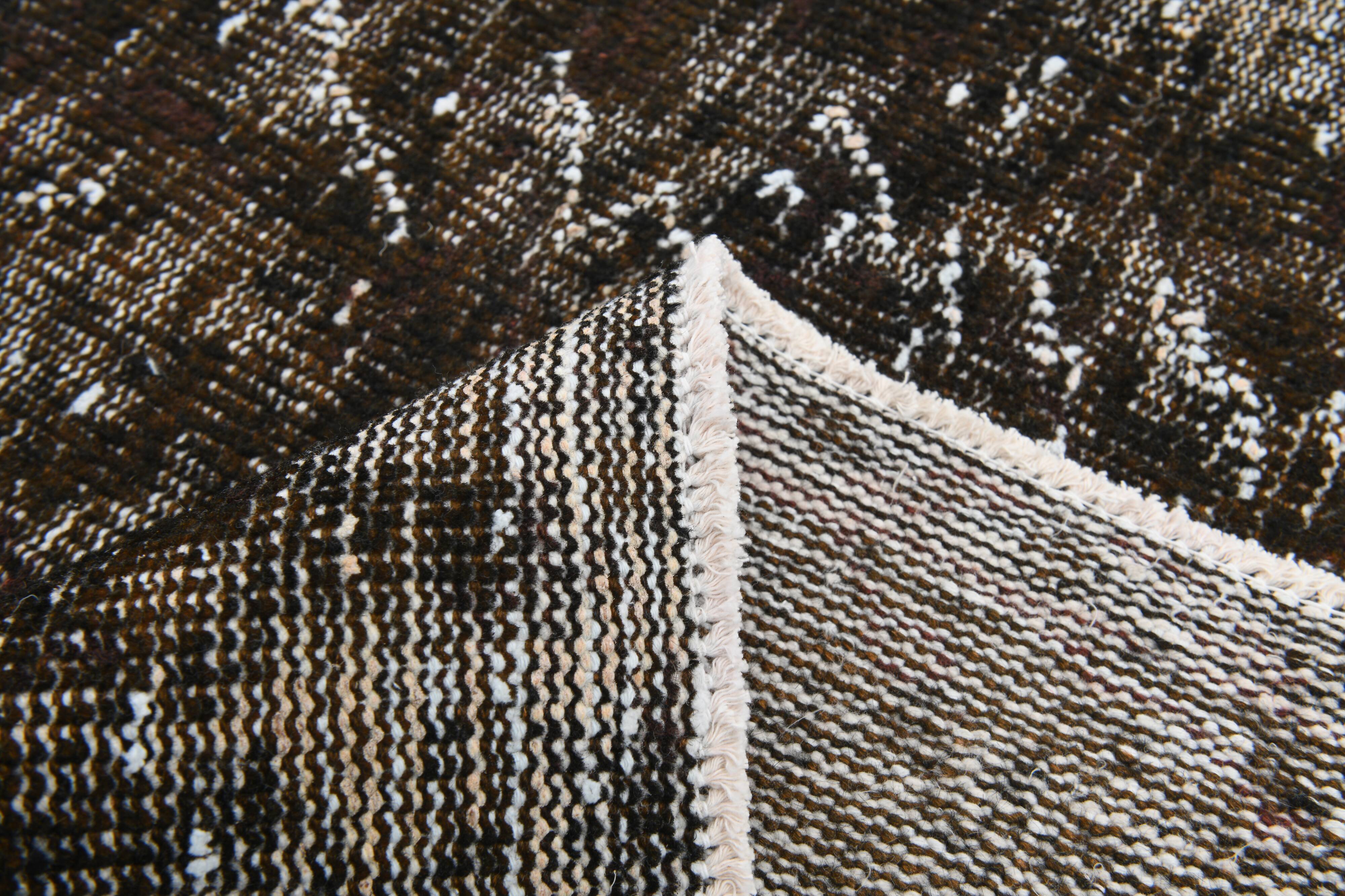 5x9 handmade  brown vintage rug 149x269cm