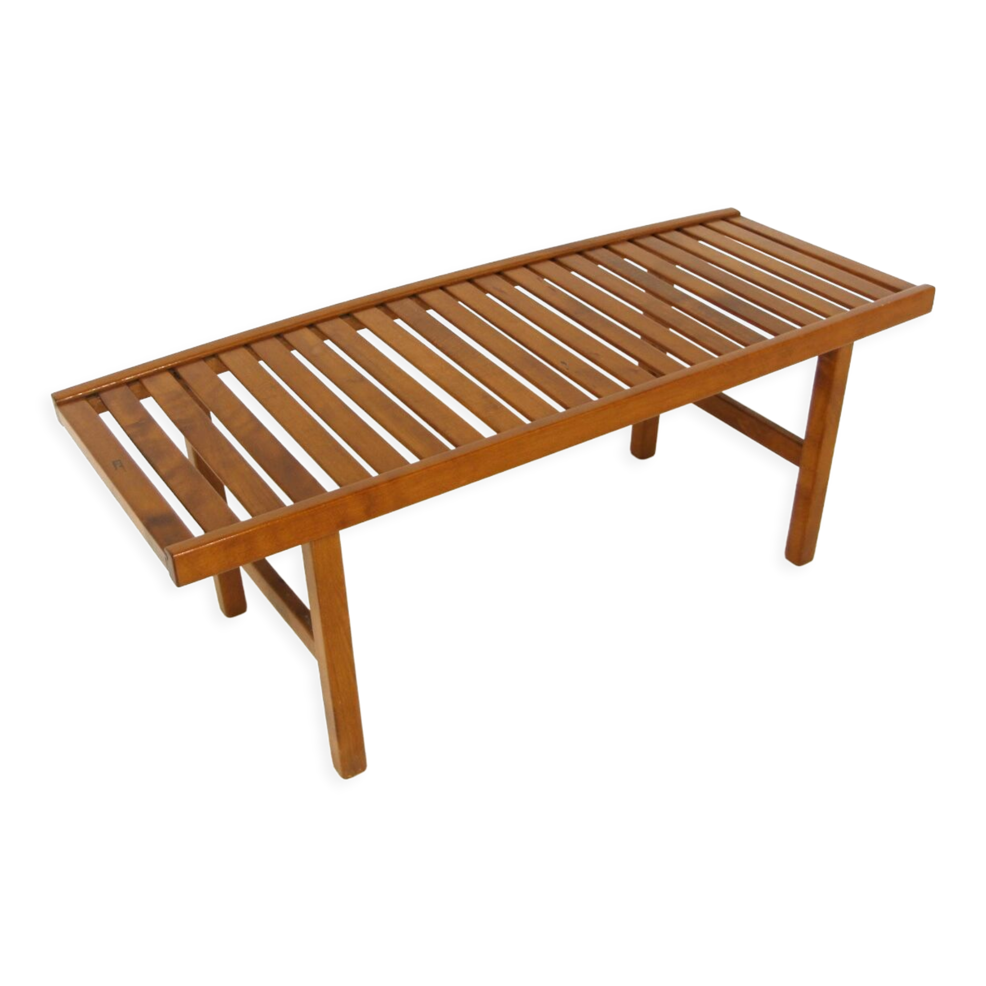 Minimalist beech bench, Sweden, 1970