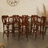 Baumann-style bar stool set with back