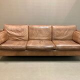 Sofa 3 places leather scandinavian design 1960
