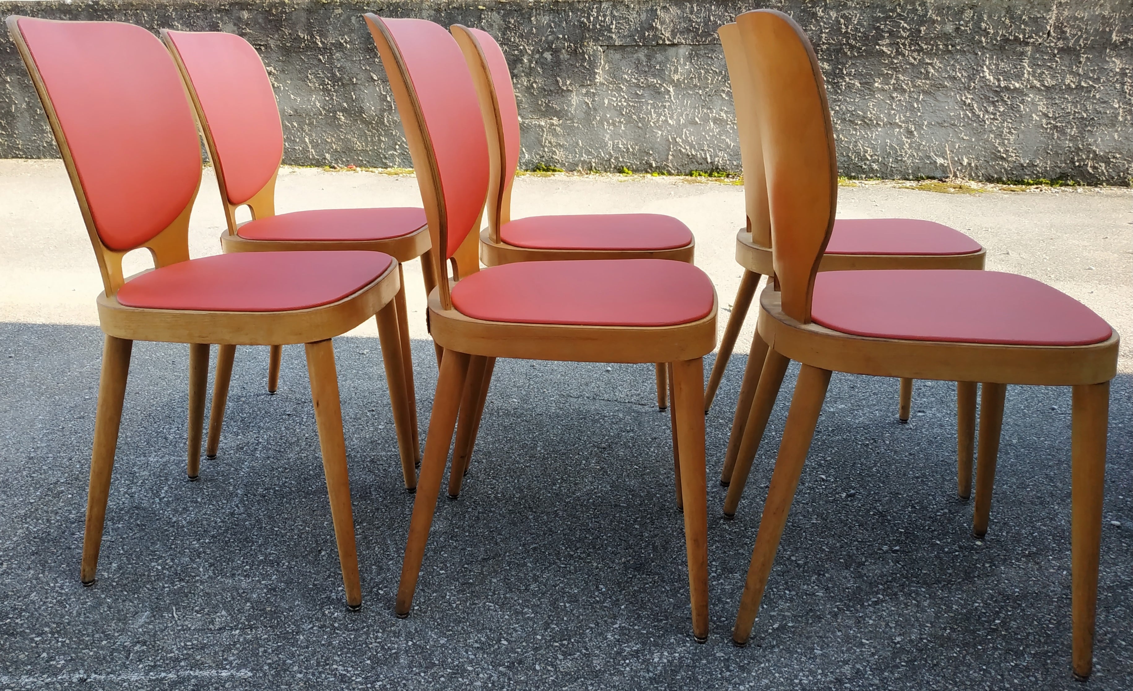 Set of 6 chairs Bistro vintage 60s