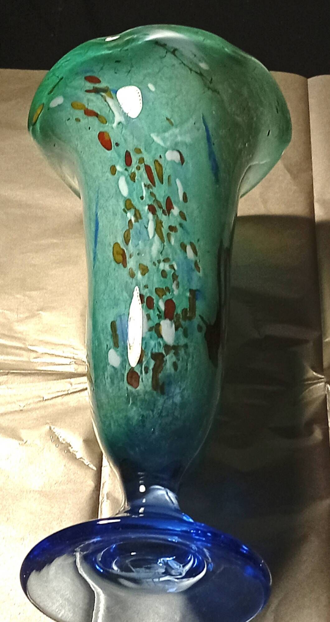 Art glass vase signed Marc Blot, 1990, hand-blown - 28 cm - new