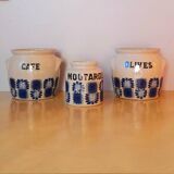 Set of 70s stoneware condiment pots