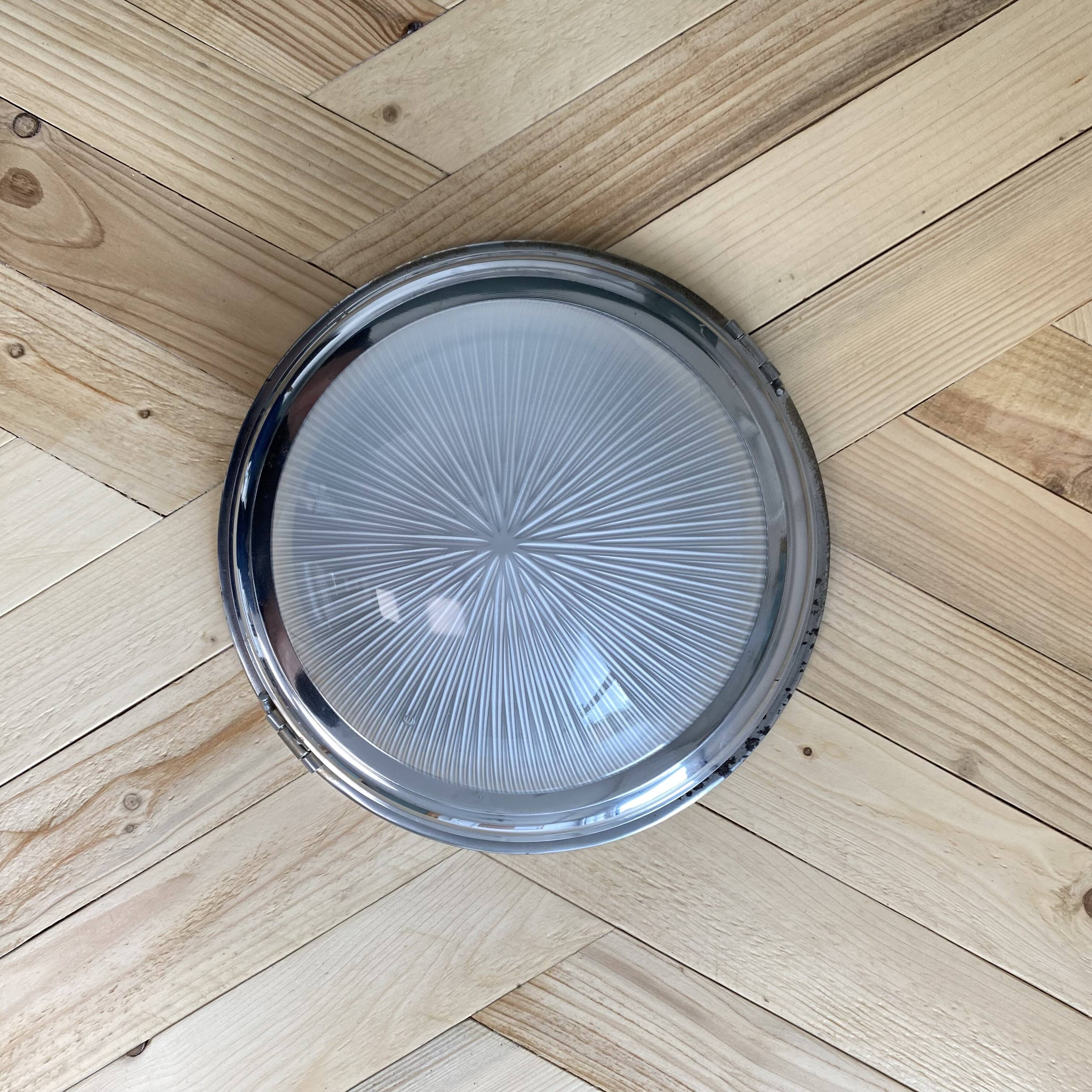 Wall light ceiling light thick glass chrome metal support